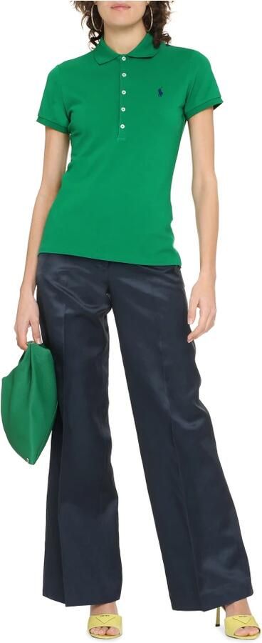 Polo Ralph Lauren Poloshirt van puur katoen met labelstitching model 'JULIE' - Foto 7