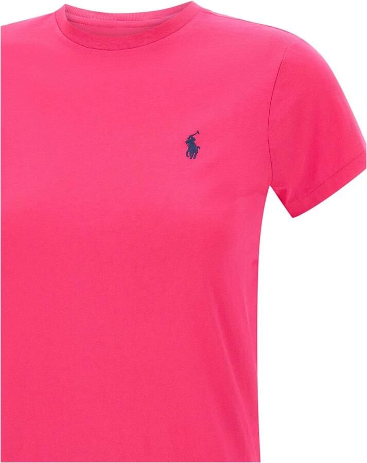 Polo Ralph Lauren Katoenen Classics T-shirt Cyclamen Midnight Blue Pink Dames - Foto 2