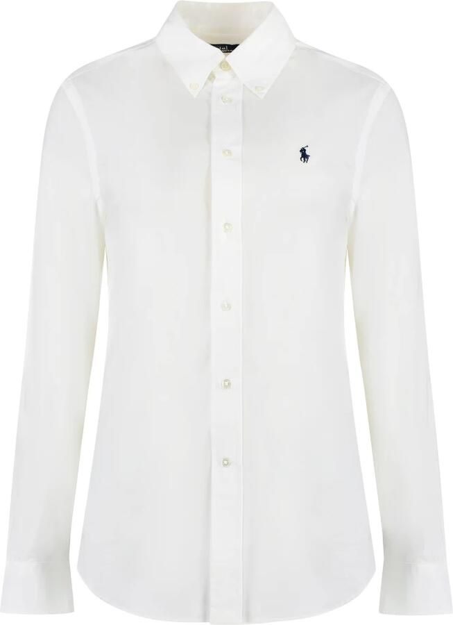 Polo Ralph Lauren Witte Katoenen Damesoverhemd met Geborduurde Pony White Dames - Foto 6