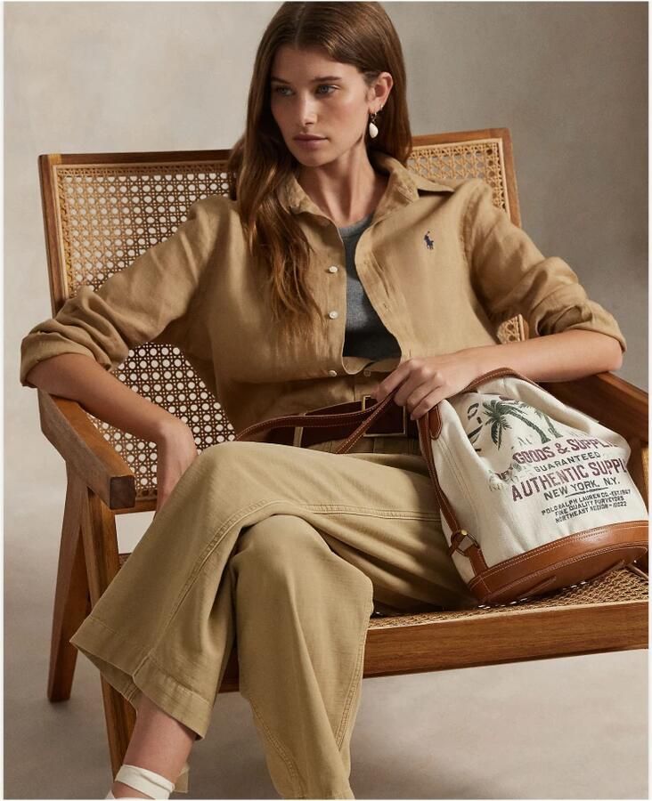 Polo Ralph Lauren Loose fit overhemdblouse van puur linnen met knoopsluiting - Foto 3