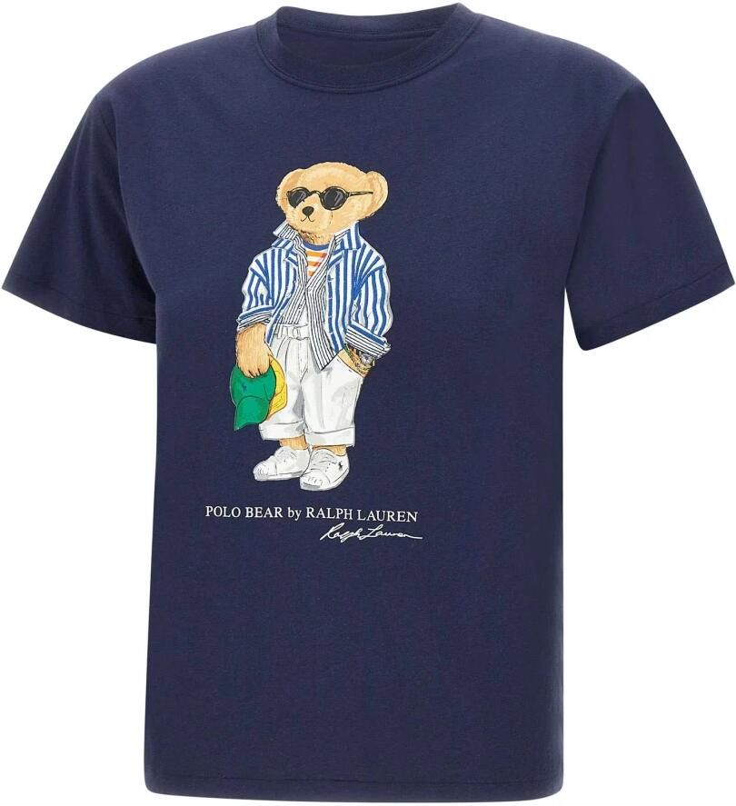 Polo Ralph Lauren Klassiek Katoenen T-shirt met Bear Logo Blue Dames - Foto 2