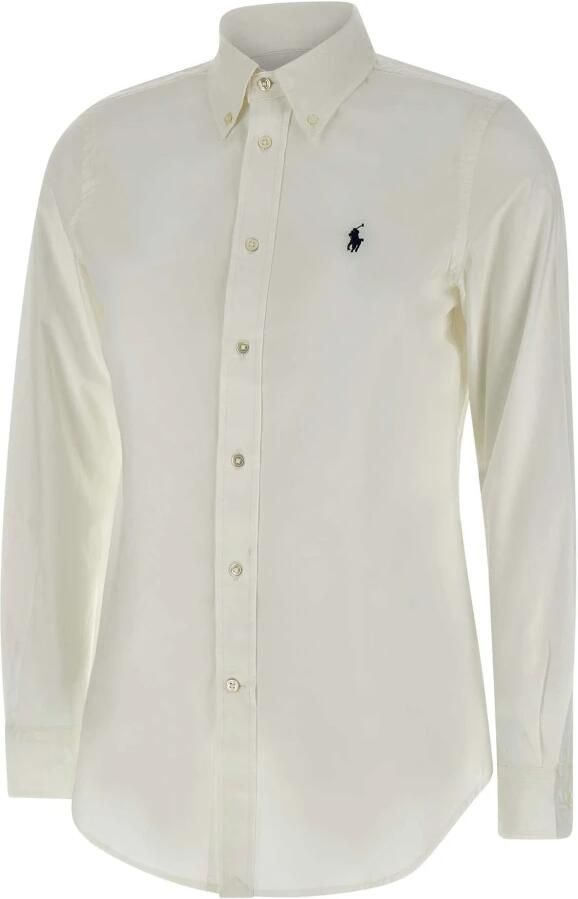 Polo Ralph Lauren Witte Katoenen Damesoverhemd met Geborduurde Pony White Dames - Foto 11
