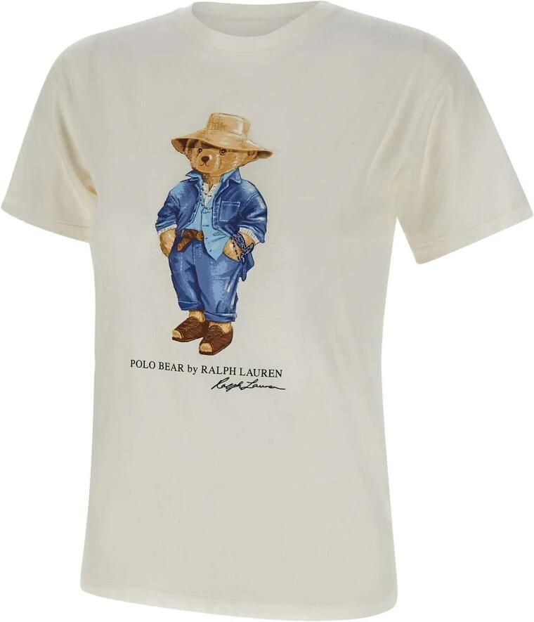 Polo Ralph Lauren Stijlvolle katoenen T-shirt met Polo Bear White Dames - Foto 7
