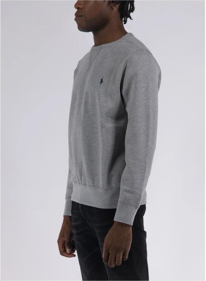 Ralph Lauren Comfortabele Grijze Heather Longsleeve Gebreide Trui Grijs Heren