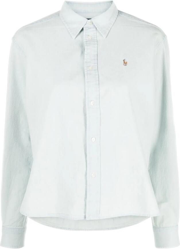 Polo Ralph Lauren Klassieke Polo Shirt Blauw Geborduurde Pony Green Dames - Foto 4