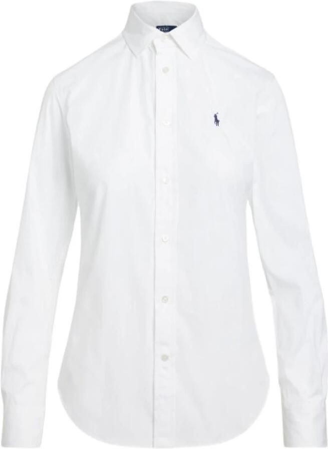 Polo Ralph Lauren Witte Katoenen Damesoverhemd met Geborduurde Pony White Dames - Foto 11
