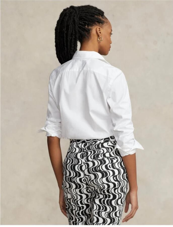 Polo Ralph Lauren Witte Katoenen Damesoverhemd met Geborduurde Pony White Dames - Foto 8