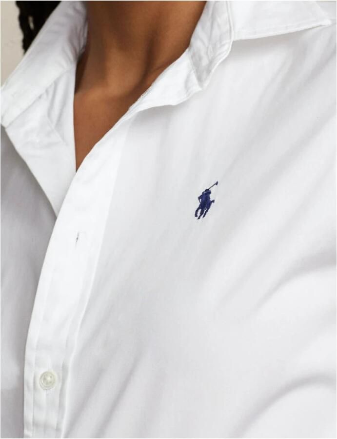 Polo Ralph Lauren Witte Katoenen Damesoverhemd met Geborduurde Pony White Dames - Foto 6