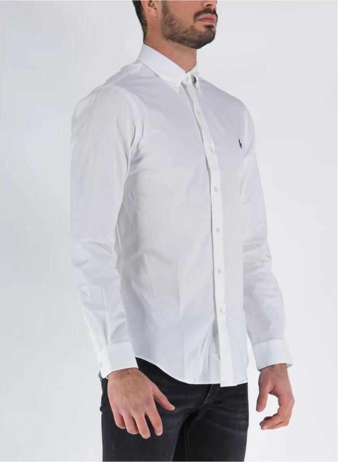 Polo Ralph Lauren Witte Stretch-Katoenen Overhemd met Polo Pony Motief White Heren - Foto 4