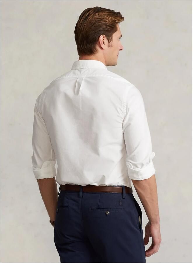 Polo Ralph Lauren Overhemd Lange Mouw CHEMISE CINTREE SLIM FIT EN OXFORD LEGER TYPE CHINO COL BOUTONNE - Foto 3