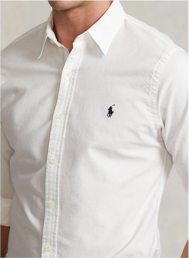 Polo Ralph Lauren Overhemd Lange Mouw CHEMISE CINTREE SLIM FIT EN OXFORD LEGER TYPE CHINO COL BOUTONNE - Foto 5