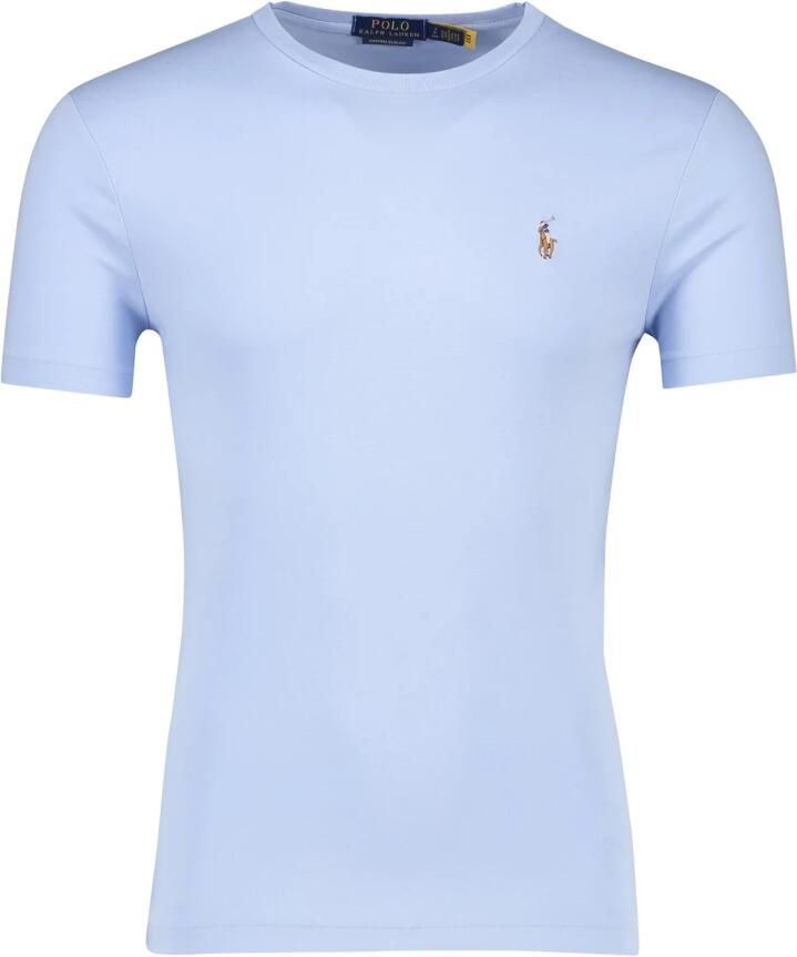 Polo Ralph Lauren Lichtblauw Custom Slim Fit T-shirt Blue Heren