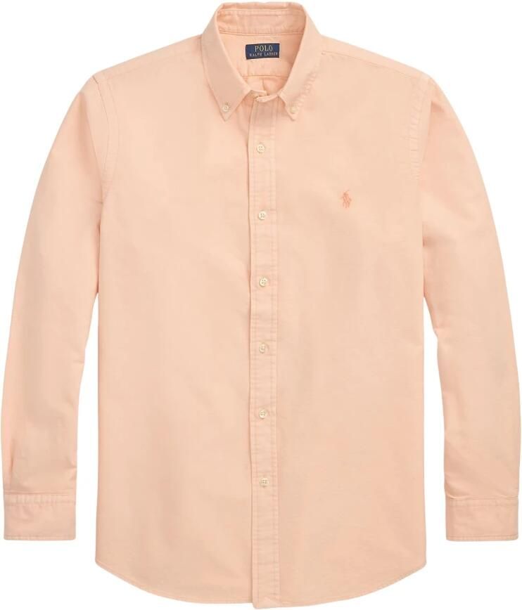 Polo Ralph Lauren Overhemd Lange Mouw CHEMISE DROITE CUSTOM EN OXFORD LEGER TEINTURE MINERALE