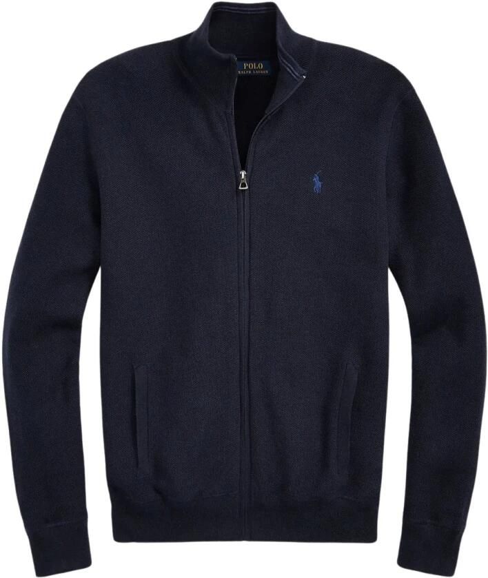 Polo Ralph Lauren Navy Langemouw Sweater met Volledige Rits Blue Heren