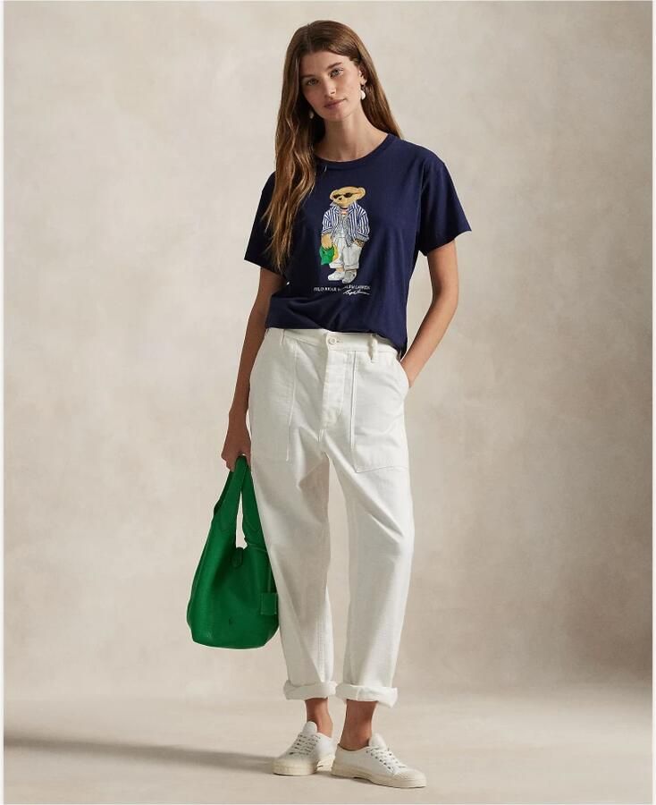 Polo Ralph Lauren Klassiek Katoenen T-shirt met Bear Logo Blue Dames - Foto 4