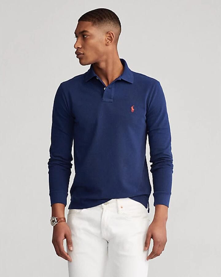 Polo Ralph Lauren Polo Shirt Lange Mouw POLO AJUSTE DROIT EN COTON BASIC MESH LOGO PONY PLAYER - Foto 5