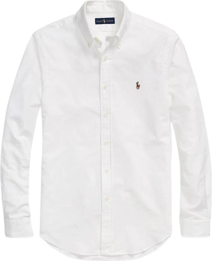 Polo Ralph Lauren Witte Oxford Overhemd Slim Fit Geborduurd Logo White Heren - Foto 5