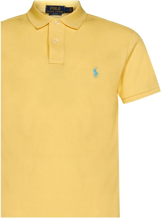 Polo Ralph Lauren Polo shirt met logo borduursel en geribbelde kraag en manchetten Yellow Heren - Foto 3