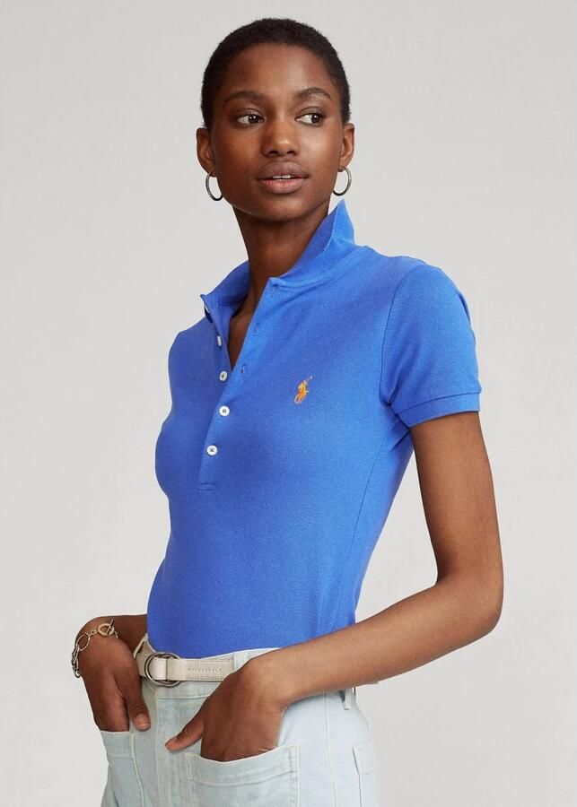 Ralph Lauren Blauw Polo Shirt met Iconisch Pony Borduurwerk voor Vrouwen Blue Dames - Foto 5