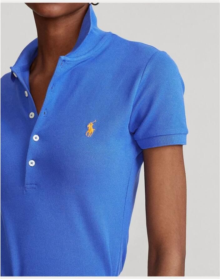Ralph Lauren Blauw Polo Shirt met Iconisch Pony Borduurwerk voor Vrouwen Blue Dames