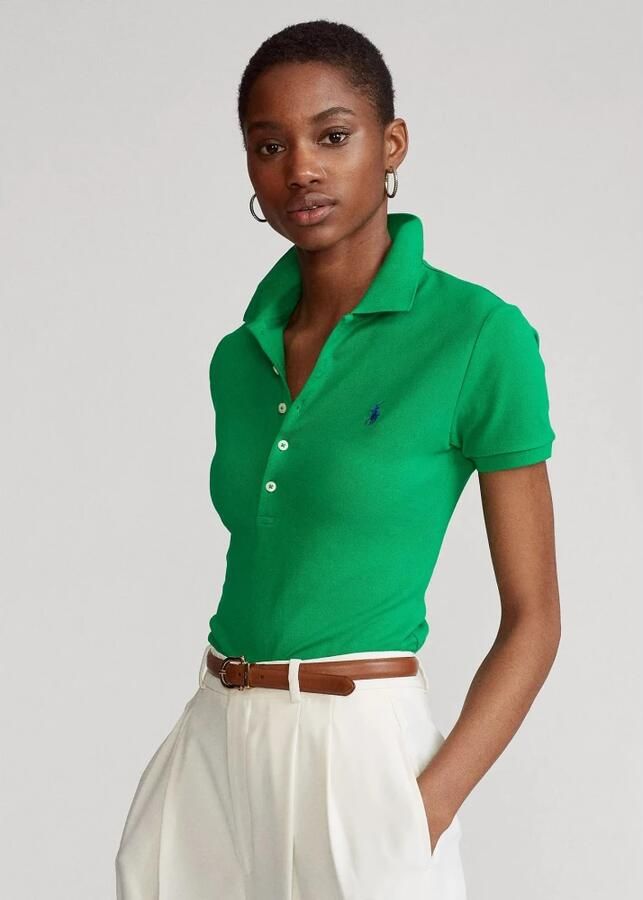 Polo Ralph Lauren Poloshirt van puur katoen met labelstitching model 'JULIE' - Foto 5