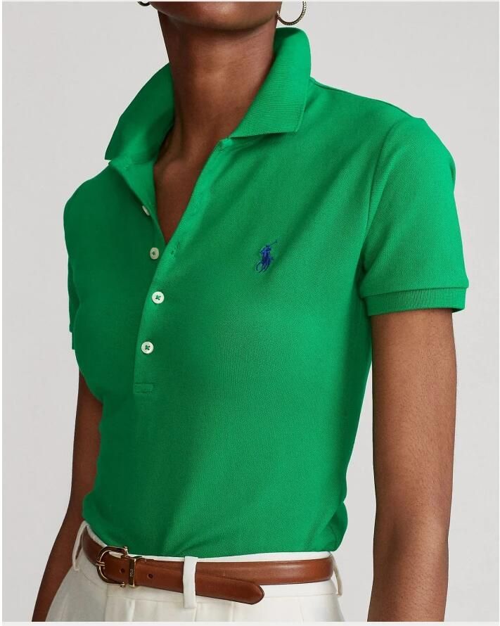 Polo Ralph Lauren Poloshirt van puur katoen met labelstitching model 'JULIE' - Foto 2