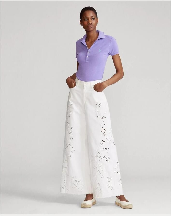 Polo Ralph Lauren Poloshirt van puur katoen met labelstitching model 'JULIE'