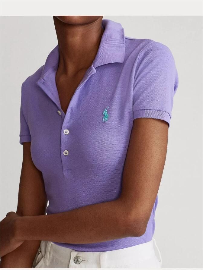 Polo Ralph Lauren Poloshirt van puur katoen met labelstitching model 'JULIE' - Foto 2