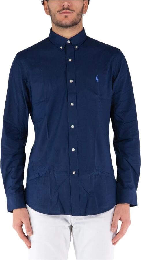 Polo Ralph Lauren Blauwe Button-Down Overhemd met Handtekening Pony Blue Heren - Foto 3