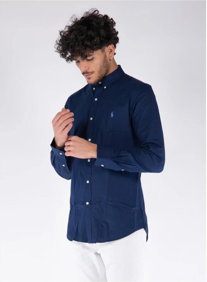 Polo Ralph Lauren Blauwe Button-Down Overhemd met Handtekening Pony Blue Heren - Foto 8