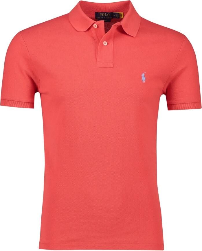 Ralph Lauren Rood Slim Fit Polo Shirt met Korte Mouwen Red Heren