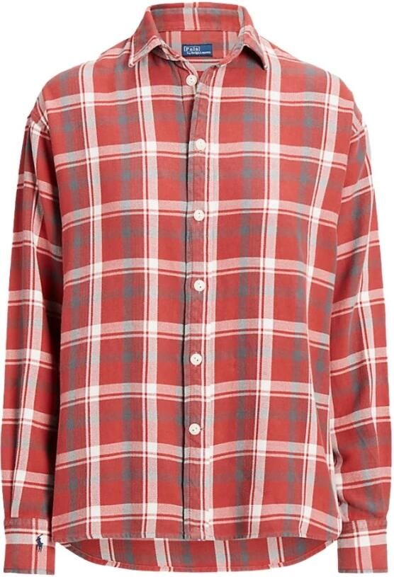 Polo Ralph Lauren Rood geruite shirt met knopen Multicolor Dames