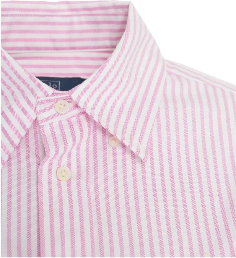 Polo Ralph Lauren Roze Gestreept Slim Fit Overhemd Pink Dames