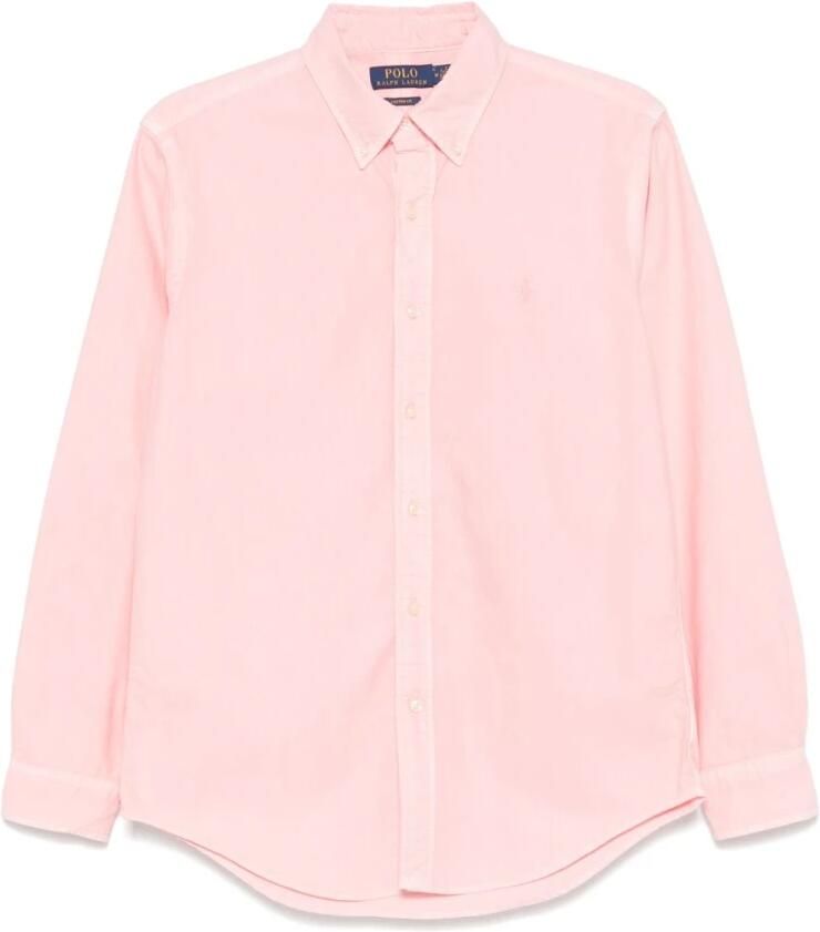 Polo Ralph Lauren Overhemd Lange Mouw CHEMISE DROITE CUSTOM EN OXFORD LEGER TEINTURE MINERALE