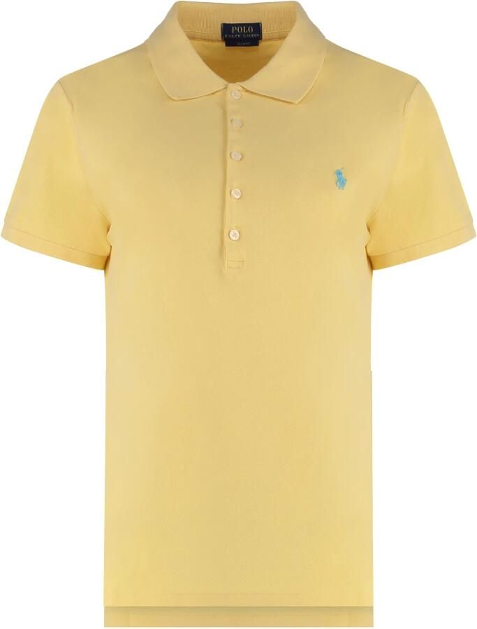 Polo Ralph Lauren Slim Fit Polo Shirt met geborduurd logo Yellow Dames