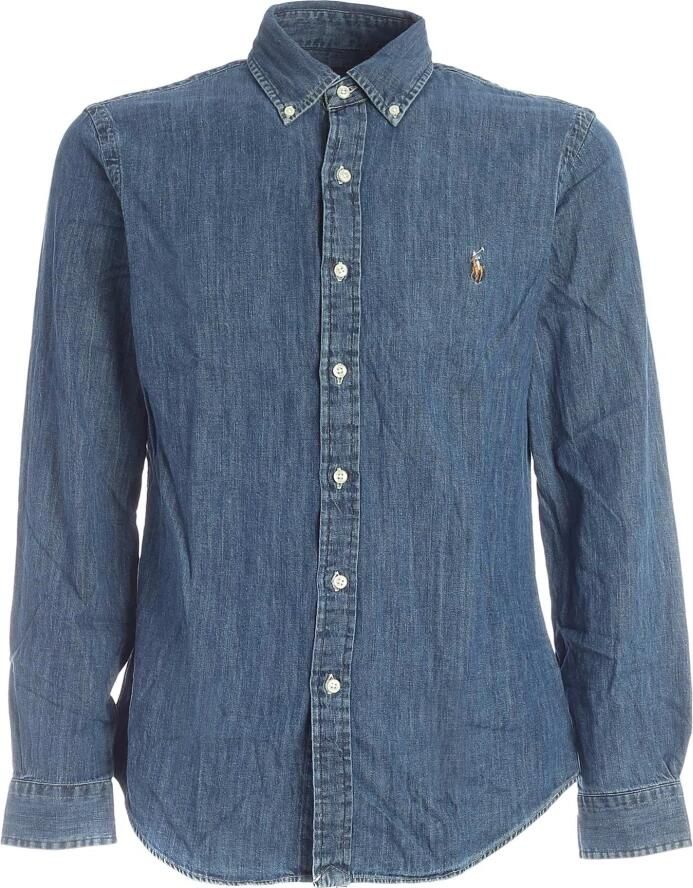 Polo Ralph Lauren Overhemd Lange Mouw CHEMISE CINTREE SLIM FIT EN JEAN DENIM BOUTONNE LOGO PONY PLAYER - Foto 10