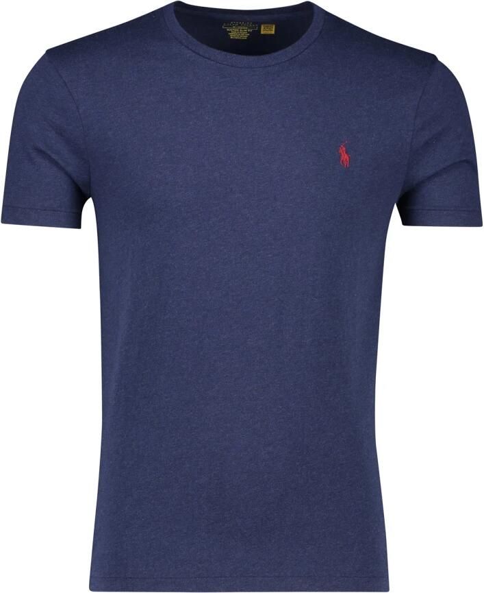 Ralph Lauren Marineblauw shirt met Custom Slim Fit logo Blue Heren