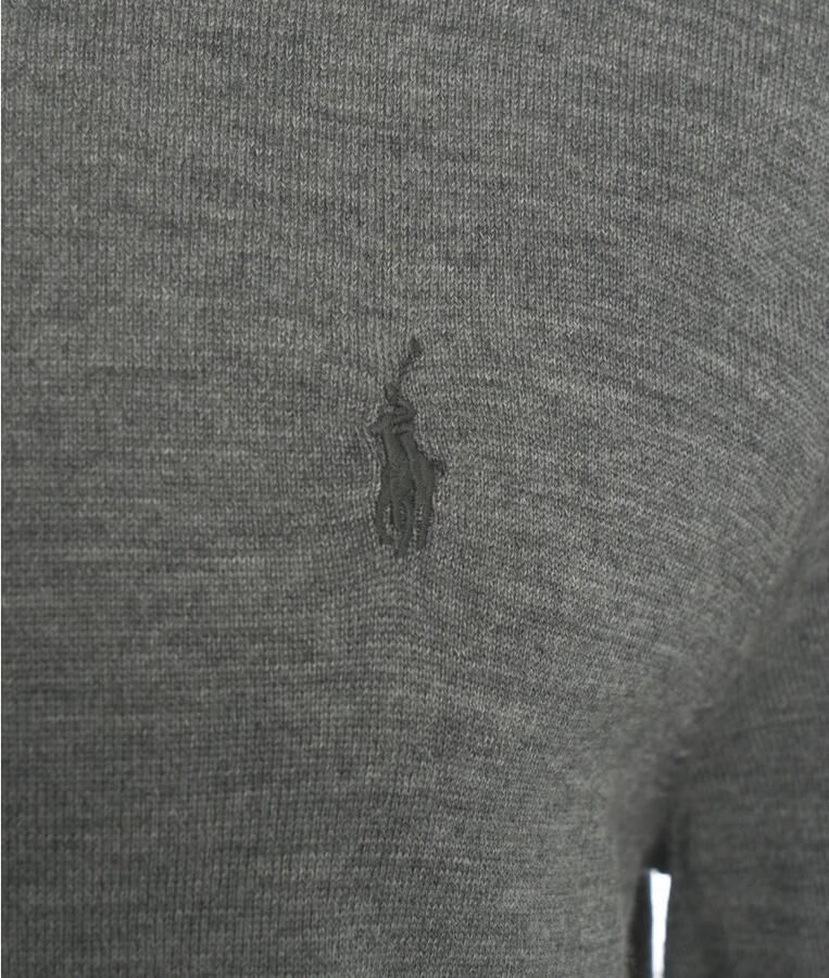 Polo Ralph Lauren Geribbelde gebreide trui ronde hals logo borduurwerk Gray Heren