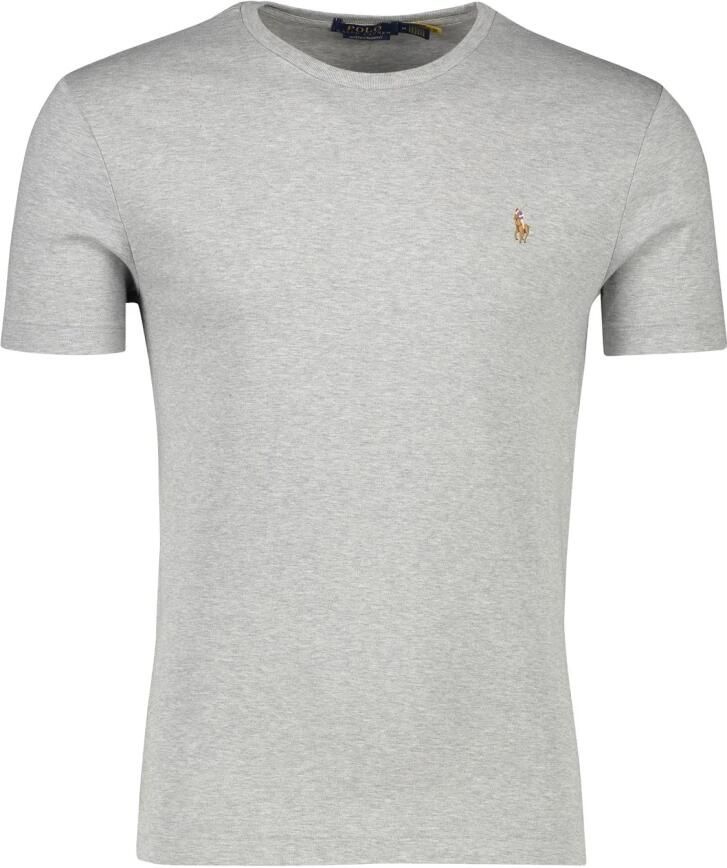 Ralph Lauren Zacht katoenen T-shirt met ronde hals en kenmerkende pony-borduursel Gray Heren