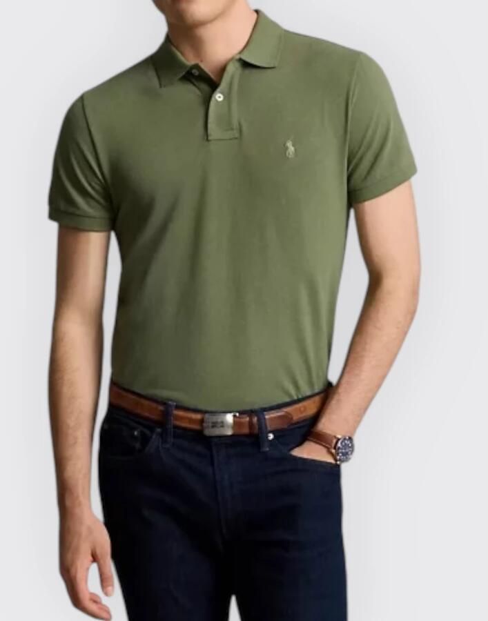 Polo Ralph Lauren Militair Groene Slim Fit Polo Shirt Green Heren - Foto 5