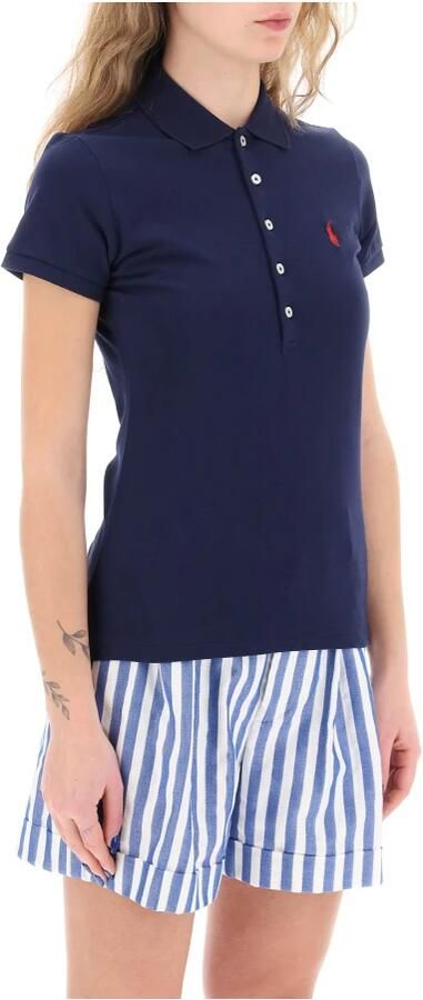 Polo Ralph Lauren Slim fit poloshirt met logostitching model 'JULIE' - Foto 4