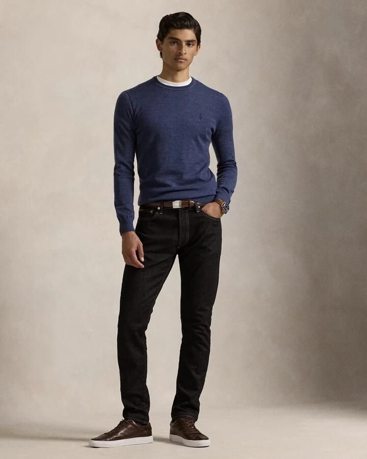 Polo Ralph Lauren Slim-Fit Wasbare Wol Ronde Hals Sweater Blue Heren - Foto 5