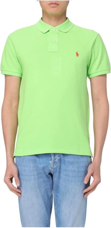 Polo Ralph Lauren Men Polo Shirt Custom Slim Fit Short Arm Groen Heren - Foto 3
