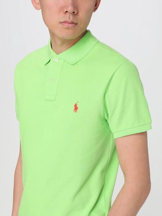 Polo Ralph Lauren Men Polo Shirt Custom Slim Fit Short Arm Groen Heren - Foto 2