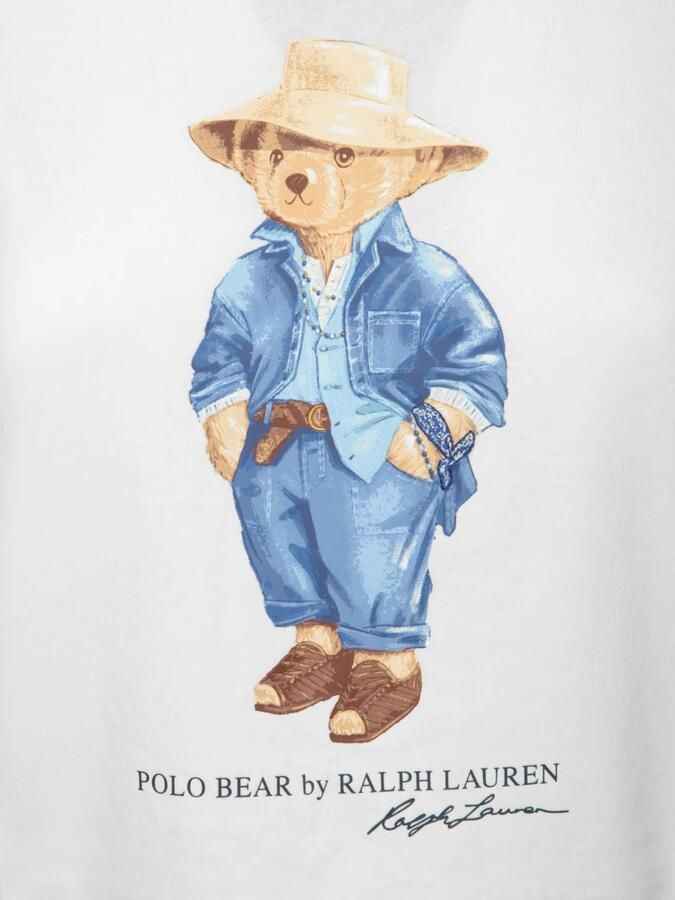 Polo Ralph Lauren Stijlvolle katoenen T-shirt met Polo Bear White Dames - Foto 11