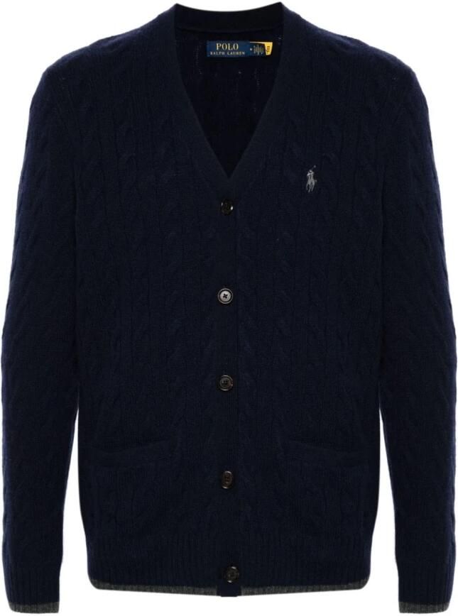 Polo Ralph Lauren Gebreid jack van een mix van katoen en kasjmier met V-hals - Foto 3