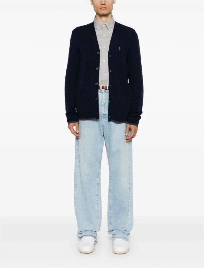 Polo Ralph Lauren Gebreid jack van een mix van katoen en kasjmier met V-hals - Foto 2