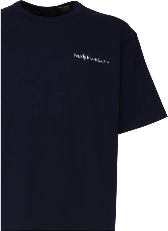 Ralph Lauren Blauw Katoen Logo Print T-shirt Blue Heren