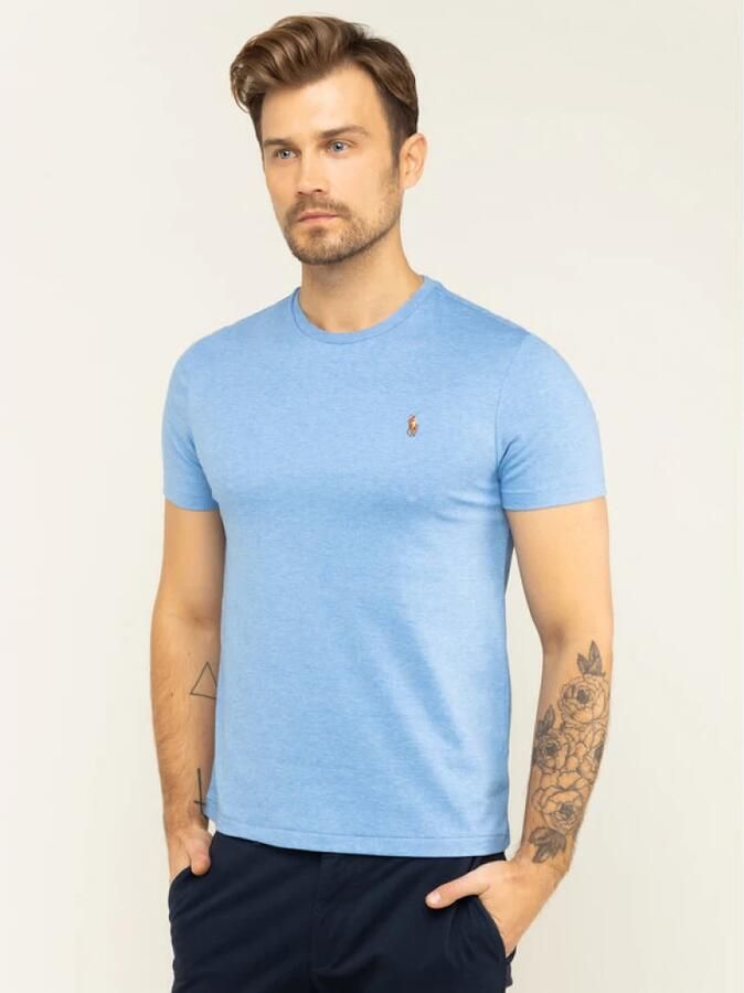 Polo Ralph Lauren Lichtblauw Custom Slim Fit T-shirt Blue Heren - Foto 6