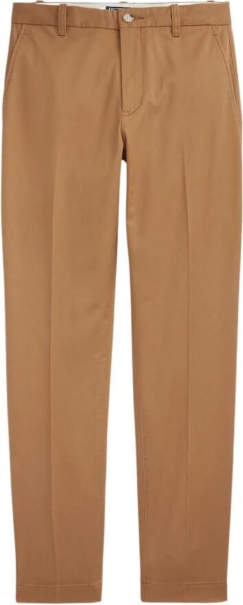 Polo Ralph Lauren Slim Fit Chino Broek met Hoge Taille Beige Dames
